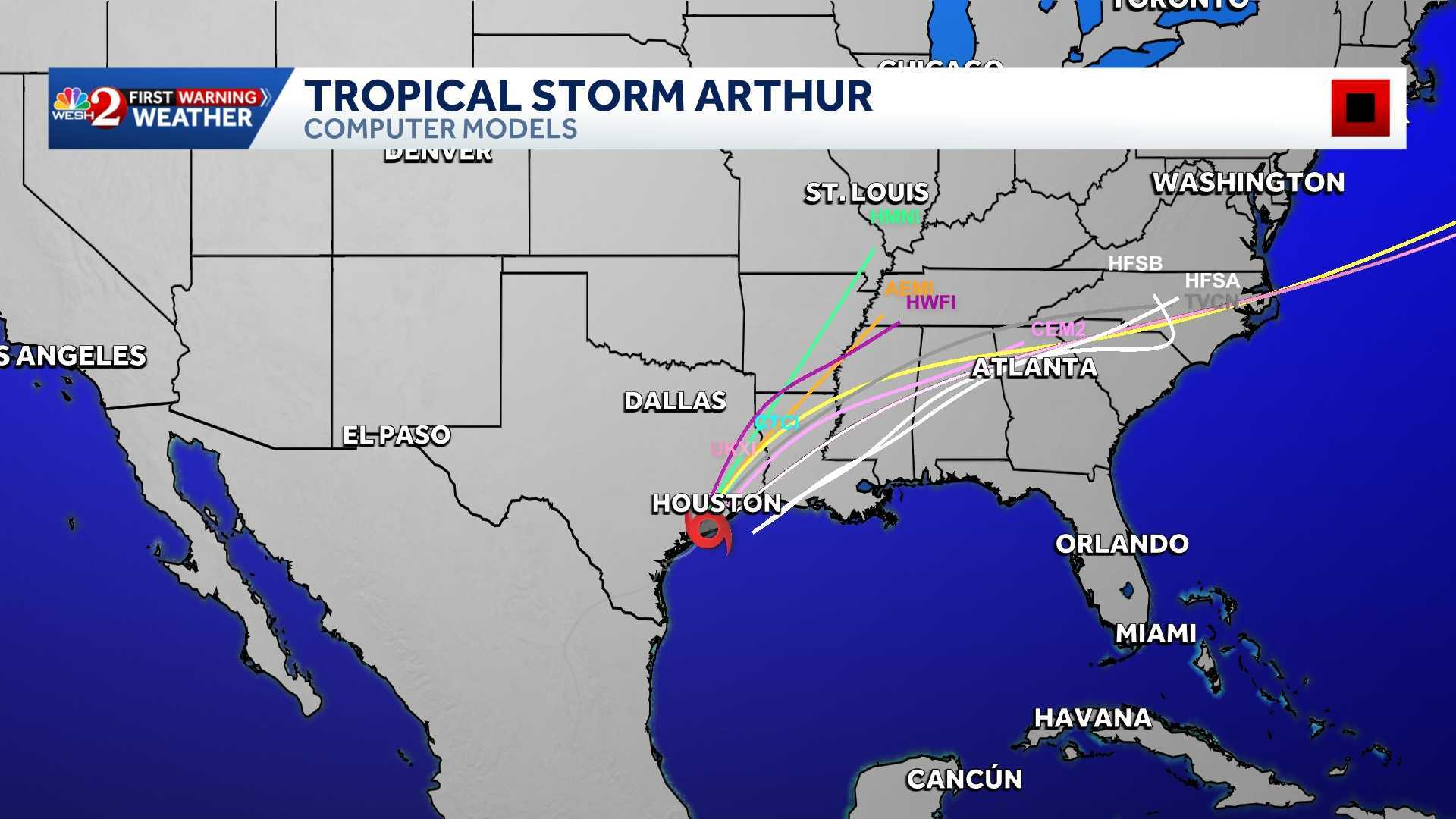 Tracking Tropical Storm Arthur: Latest maps, models and paths — WESH 2 Orlando